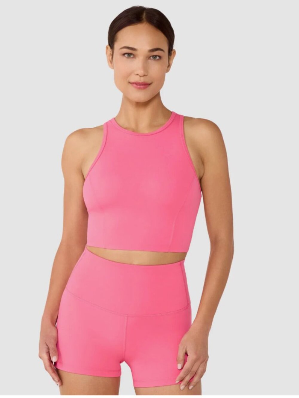 NWT Tavi High-Neck Crop Sports Bra in Coral Pink